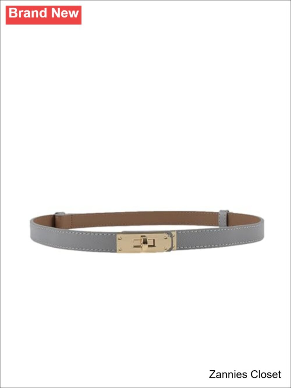 ✨ Skinny Leather Turn-Lock Buckle Belt for Dresses Jeans Coats